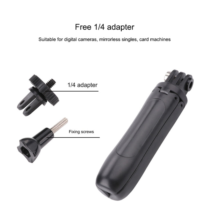 Multi-functional Foldable Tripod Holder Selfie Monopod Stick for GoPro Hero12 Black / Hero11 /10 /9 /8 /7 /6 /5, Insta360 Ace / Ace Pro, DJI Osmo Action 4 and Other Action Cameras, Length: 12-23cm (Grey) - Extendable Pole by PMC TechLife | Online Shopping South Africa | PMC TechLife