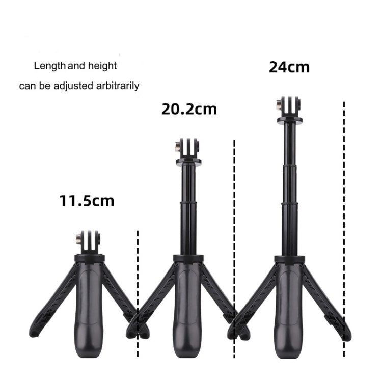 Multi-functional Foldable Tripod Holder Selfie Monopod Stick for GoPro, Insta360, DJI and Other Action Cameras, Length: 12-23cm (Black) - free shipping - PMC TechLife - Order now!
