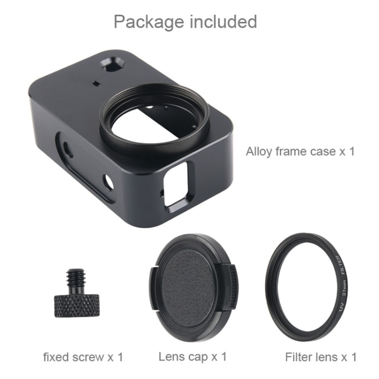 Housing Shell Aluminum Alloy Protective Cage with 37mm Filter Lens & Lens Cap & Screw for Xiaomi Mijia Small Camera (Black) - Metal Cases by PMC TechLife | Online Shopping South Africa | PMC TechLife | Buy Now Pay Later Mobicred