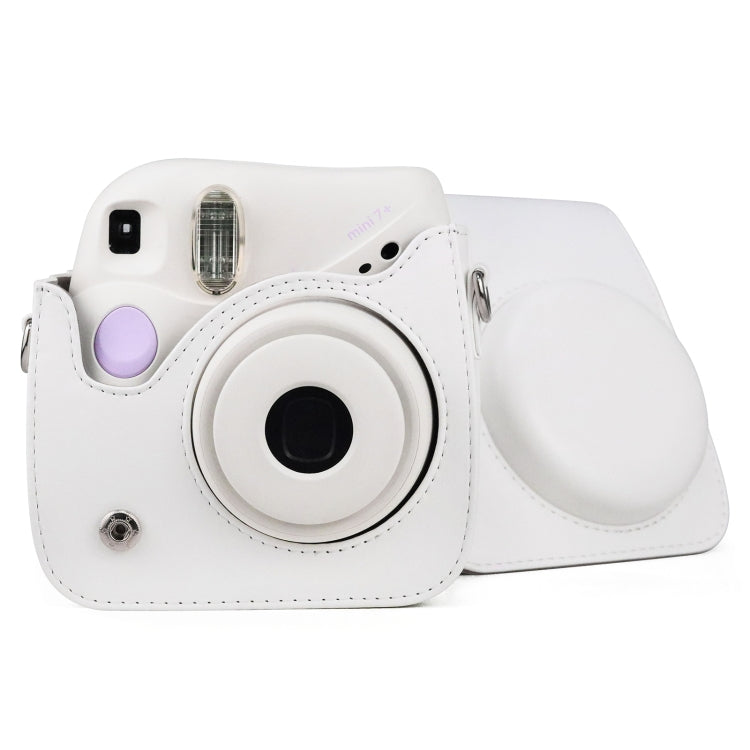 Retro Full Body PU Leather Case Camera  Bag with Strap for FUJIFILM instax mini 7+ (White) - Leather Bag by PMC TechLife | Online Shopping South Africa | PMC TechLife | Buy Now Pay Later Mobicred