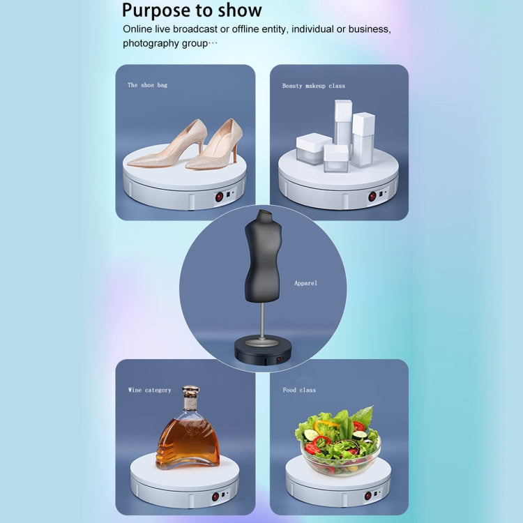 22cm Electric Rotating Display Stand Video Shooting Props Turntable, Load: 50kg, AU Plug (White) -  by PMC TechLife | Online Shopping South Africa | PMC TechLife | Buy Now Pay Later Mobicred