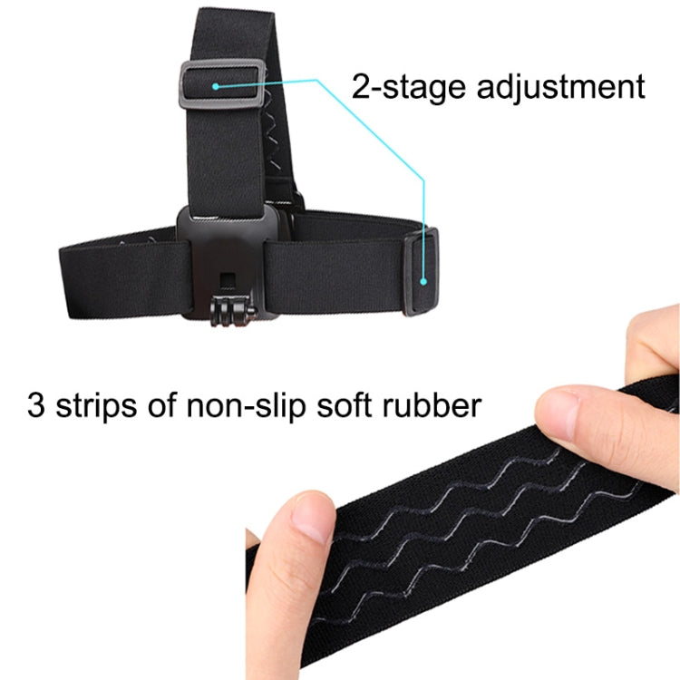 Elastic Mount Belt Adjustable Head Strap with Phone Clamp & Screw & S-type Adapter for GoPro HERO10 Black / HERO9 Black /8 /7 /6 /5, Xiaoyi and Other Action Cameras, Smarphones(Black) - Head Belt by PMC TechLife | Online Shopping South Africa | PMC TechLife | Buy Now Pay Later Mobicred