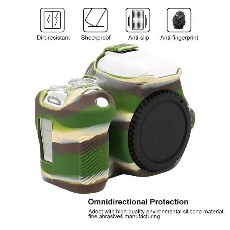 For Canon EOS 200D / EOS 200D Mark II Soft Silicone Protective Case(Camouflage) - Protective Case by PMC TechLife | Online Shopping South Africa | PMC TechLife | Buy Now Pay Later Mobicred