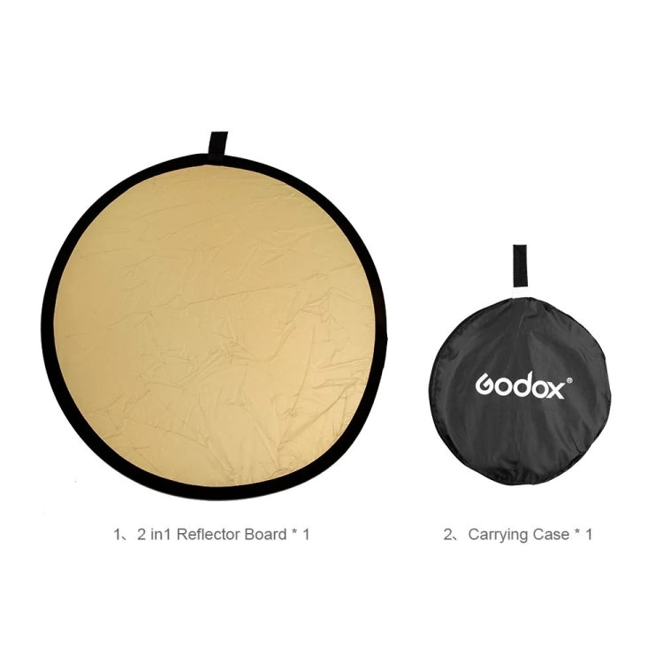 Godox FT01 60cm Round 2 in 1 Gold / Silver Folding Reflector Board - free shipping - PMC TechLife - Order now!