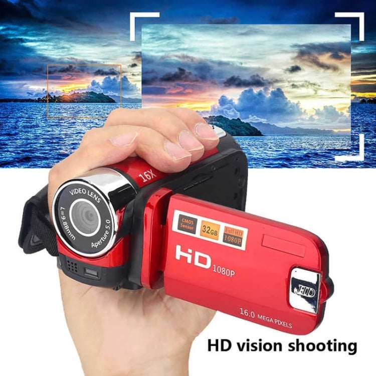 16X Digital Zoom HD 16 Million Pixel Home Travel DV Camera, AU Plug (Red) - Video Cameras by PMC TechLife | Online Shopping South Africa | PMC TechLife | Buy Now Pay Later Mobicred