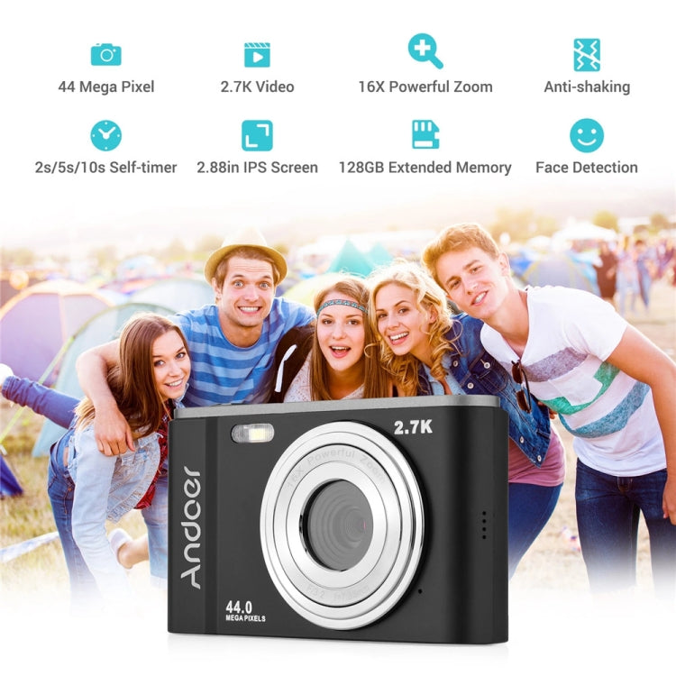 DC302 2.88 inch 44MP 16X Zoom 2.7K Full HD Digital Camera Children Card Camera, US Plug(Purple) - Children Cameras by PMC TechLife | Online Shopping South Africa | PMC TechLife | Buy Now Pay Later Mobicred