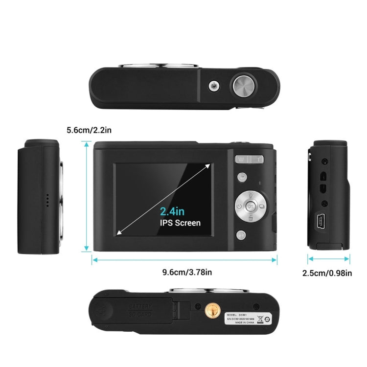 DC311 2.4 inch 36MP 16X Zoom 2.7K Full HD Digital Camera Children Card Camera, US Plug(Black) - Children Cameras by PMC TechLife | Online Shopping South Africa | PMC TechLife | Buy Now Pay Later Mobicred
