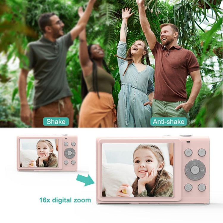DC402 2.4 inch 44MP 16X Zoom 1080P Full HD Digital Camera Children Card Camera, AU Plug(Pink) - Children Cameras by PMC TechLife | Online Shopping South Africa | PMC TechLife | Buy Now Pay Later Mobicred