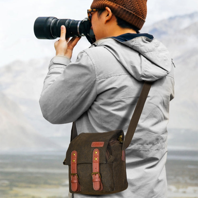 CADEN N1 Simple Retro Multifunctional Canvas Waterproof Digital Camera Photography Bag (Coffee) - free shipping - PMC TechLife - Order now!