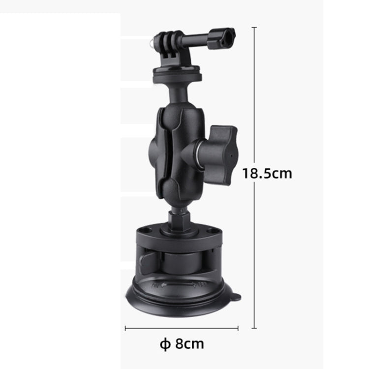 Single Suction Cup Mount Holder with Tripod Adapter & Steel Tether & Safety Buckle (Black) - Holder by PMC TechLife | Online Shopping South Africa | PMC TechLife