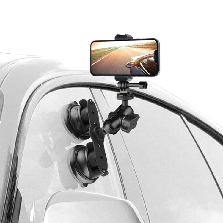 Single Suction Cup Mount Holder with Tripod Adapter & Steel Tether & Safety Buckle (Black) - Holder by PMC TechLife | Online Shopping South Africa | PMC TechLife