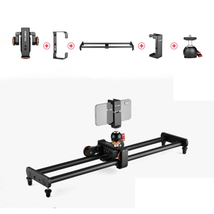 YELANGU L60E 60cm Slide Rail Track + L4 3-Wheel Video Dolly with Phone Clamp & Ballhead - free shipping - PMC TechLife - Order now!