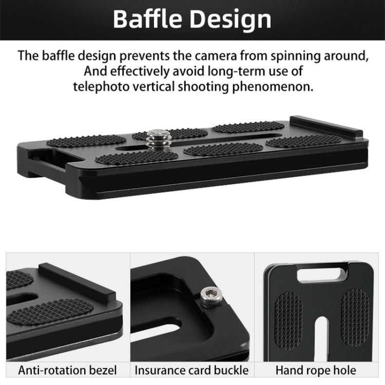 BEXIN PL-80 Anti-rotation Quick Release Plate with Rubber Cushion(Black) - Quick Release Plate by BEXIN | Online Shopping South Africa | PMC TechLife | Buy Now Pay Later Mobicred