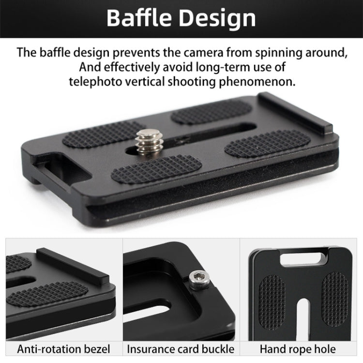 BEXIN PL-62 Anti-rotation Quick Release Plate with Rubber Cushion(Black) - free shipping - PMC TechLife - Order now!