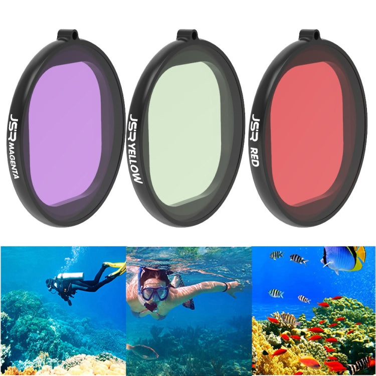 JSR Round Housing Diving 3 in 1 Red + Yellow + Purple Lens Filter for GoPro HERO8 Black - Lens Filter by JSR | Online Shopping South Africa | PMC TechLife | Buy Now Pay Later Mobicred