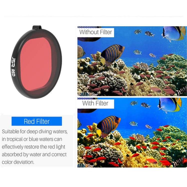 JSR Round Housing Diving 3 in 1 Red + Yellow + Purple Lens Filter for GoPro HERO8 Black - Lens Filter by JSR | Online Shopping South Africa | PMC TechLife | Buy Now Pay Later Mobicred