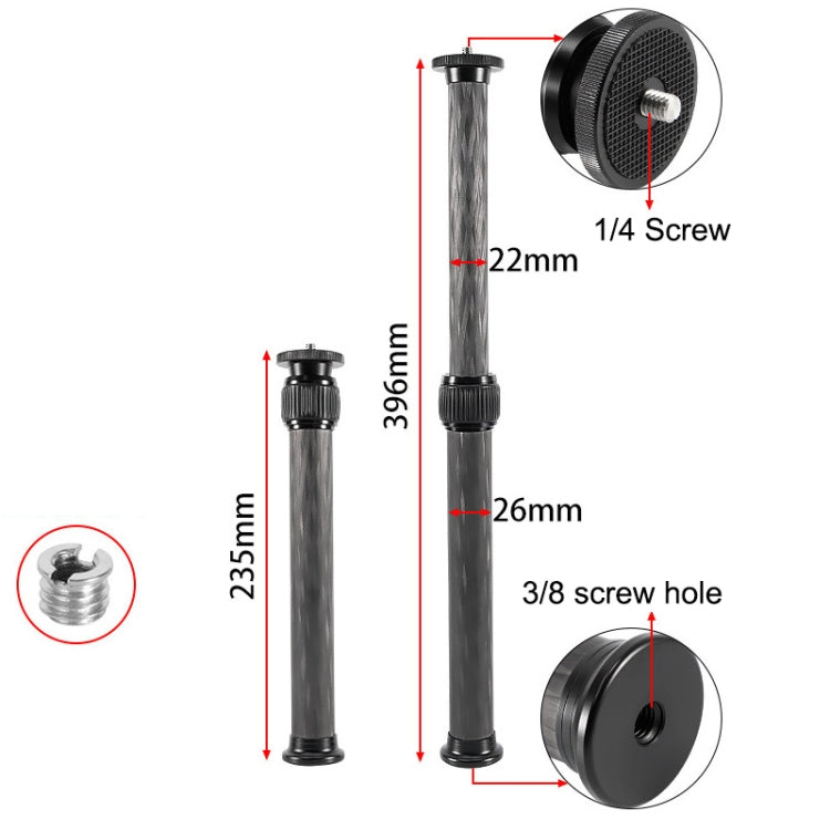 BEXIN P262C 235mm-396mm Tripod Extension Pole Carbon Fiber Center Column Tripod Extender(Black) - Monopods by BEXIN | Online Shopping South Africa | PMC TechLife | Buy Now Pay Later Mobicred