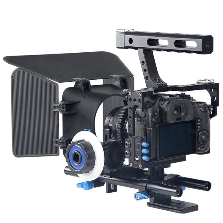 YELANGU YLG1105A Handle Video Camera Cage Stabilizer Kit with Matte Box & Follow Focus for Panasonic Lumix DMC-GH4 & G7 / Sony A7 & A7S & A7R & A7RII & A7SII - free shipping - PMC TechLife - Order now!