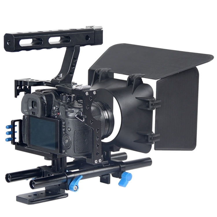 YELANGU YLG1105A Handle Video Camera Cage Stabilizer Kit with Matte Box & Follow Focus for Panasonic Lumix DMC-GH4 & G7 / Sony A7 & A7S & A7R & A7RII & A7SII - free shipping - PMC TechLife - Order now!