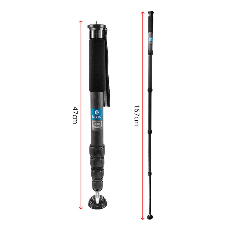 BEXIN P335C Camera Carbon Fiber Monopod Travel Live Selfie Bracket Holder - Monopods by BEXIN | Online Shopping South Africa | PMC TechLife | Buy Now Pay Later Mobicred