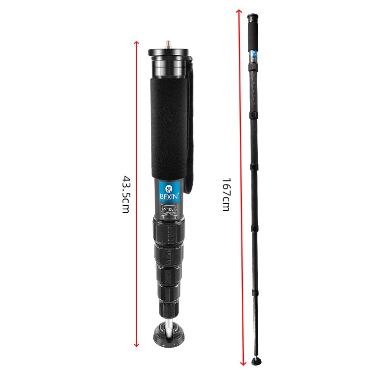 BEXIN P406C Camera Carbon Fiber Monopod Travel Live Selfie Bracket Holder - Monopods by BEXIN | Online Shopping South Africa | PMC TechLife | Buy Now Pay Later Mobicred