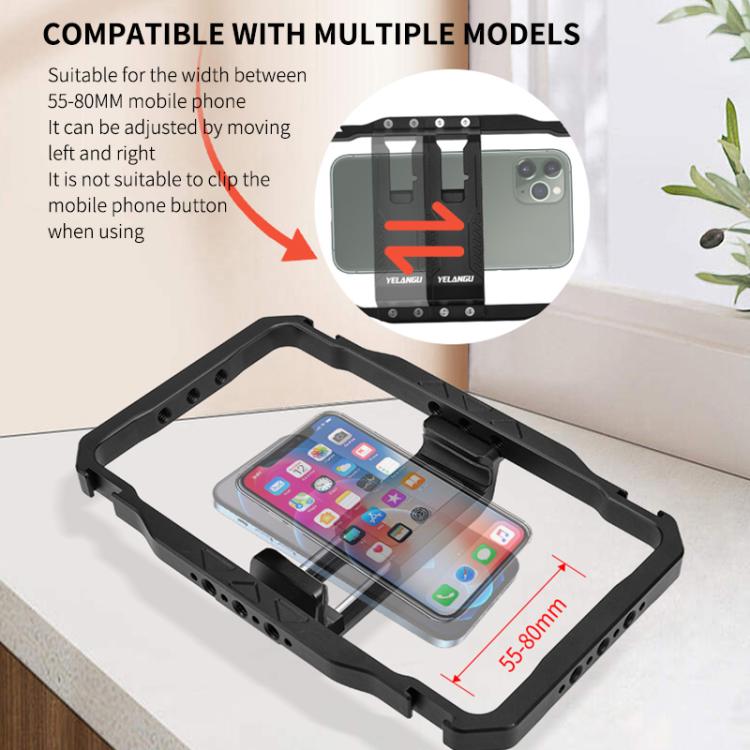 YELANGU LW101 Vlogging Live Broadcast LED Selfie Light Mic Smartphone Video Rig Handles Stabilizer Kits - free shipping - PMC TechLife - Order now!