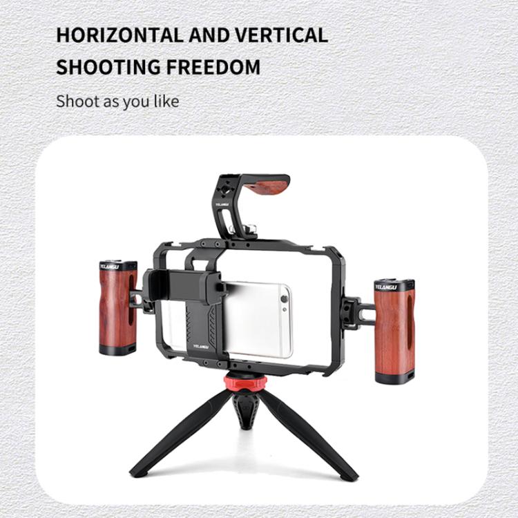 YELANGU LW101 Vlogging Live Broadcast LED Selfie Light Mic Smartphone Video Rig Handles Stabilizer Kits - free shipping - PMC TechLife - Order now!