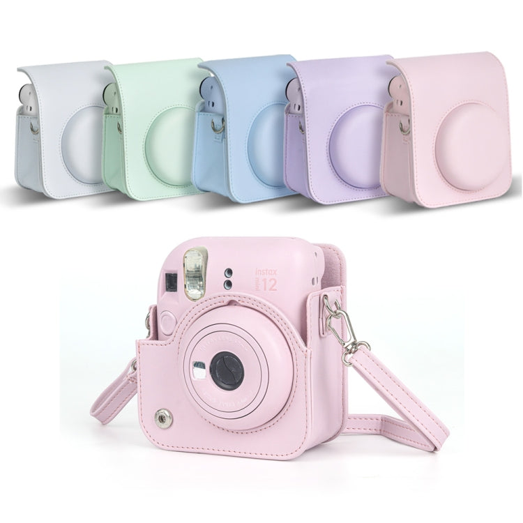 For FUJIFILM instax mini 12 Full Body Leather Case Camera Bag with Strap (Purple) - Leather Bag by PMC TechLife | Online Shopping South Africa | PMC TechLife | Buy Now Pay Later Mobicred