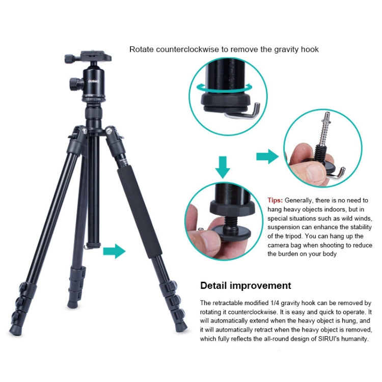 TRIOPO Oubao A-308S Adjustable Portable  Aluminum Alloy Tripod with Ball Head for SLR Camera - free shipping - PMC TechLife - Order now!