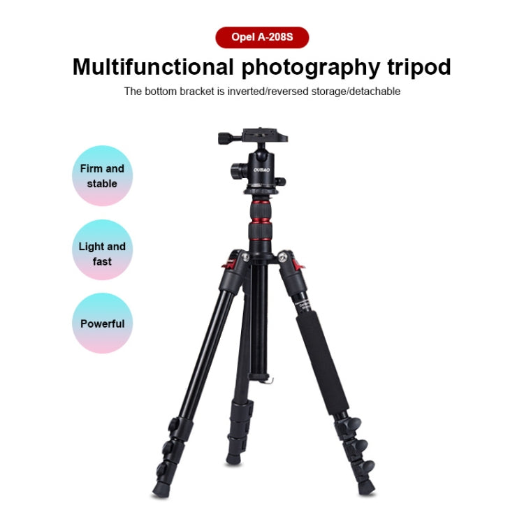 TRIOPO Oubao A-208S Adjustable Portable  Aluminum Alloy Tripod with Ball Head for SLR Camera - free shipping - PMC TechLife - Order now!