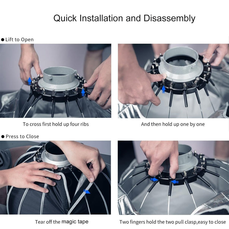 FEELWORLD FSP60 60cm Parabolic Softbox Quick Release Diffuser with Bowens Mount (Black) - free shipping - PMC TechLife - Order now!