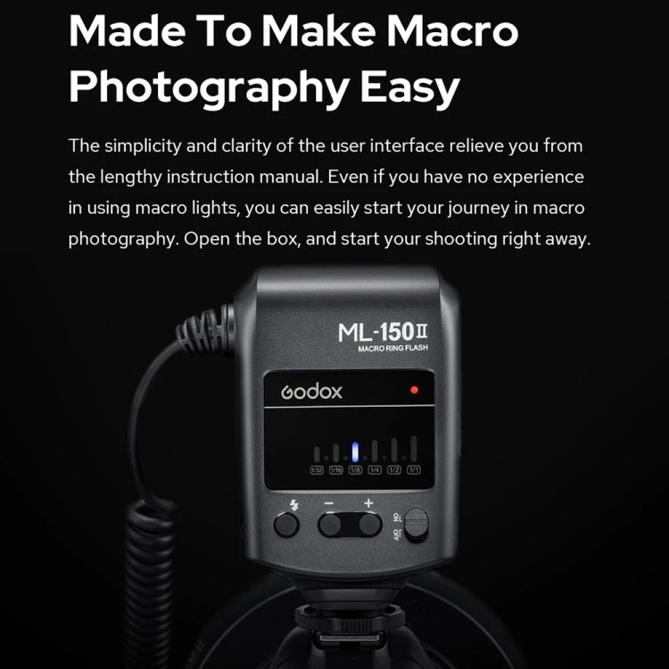 Godox ML-150II On-camera Macro Ring Flash Light with 8 Different Size Adapter Rings (Black) - free shipping - PMC TechLife - Order now!