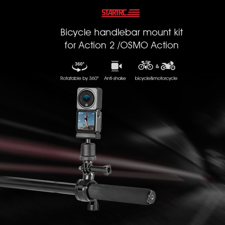 STARTRC Upgrade Bike Handlebar Fixed Mount Holder For DJI Action 3 / Action 2 / OSMO Action (Black) - free shipping - PMC TechLife - Order now!