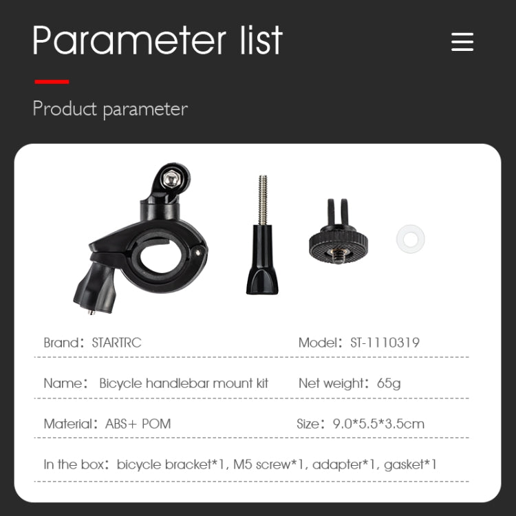 STARTRC Upgrade Bike Handlebar Fixed Mount Holder For DJI Action 3 / Action 2 / OSMO Action (Black) - free shipping - PMC TechLife - Order now!