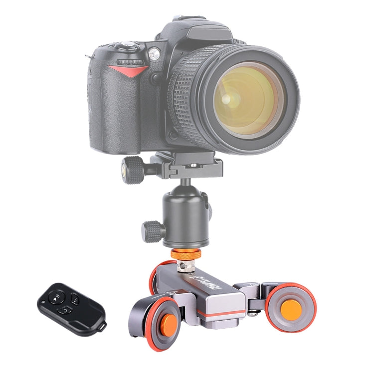 YELANGU L4X Camera 3-wheel Dolly II Electric Track Slider 3-Wheel Video Pulley Rolling Dolly Car with Remote Control for DSLR / Home DV Cameras, GoPro, Smartphones, Load: 3kg(Grey) - free shipping - PMC TechLife - Order now!