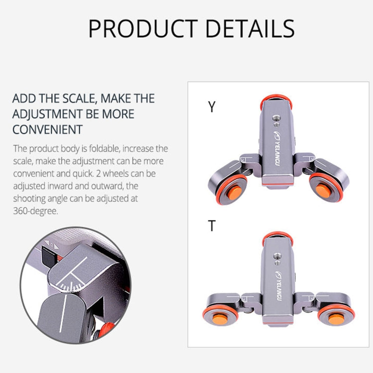 YELANGU L4X Camera 3-wheel Dolly II Electric Track Slider 3-Wheel Video Pulley Rolling Dolly Car with Remote Control for DSLR / Home DV Cameras, GoPro, Smartphones, Load: 3kg(Grey) - free shipping - PMC TechLife - Order now!