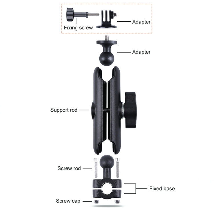 21mm Ballhead Car Front Seat Handlebar Fixed Mount Holder with Tripod Adapter & Screw for GoPro, Insta360, DJI and Other Action Cameras - Connection Mount by PMC TechLife | Online Shopping South Africa | PMC TechLife | Buy Now Pay Later Mobicred