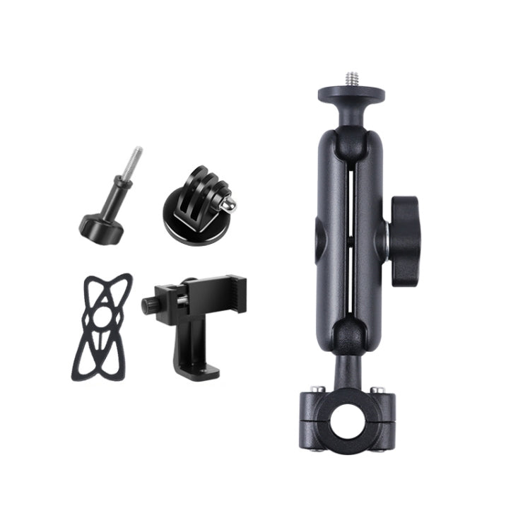 21mm Ballhead Car Front Seat Handlebar Fixed Mount Holder with Tripod Adapter & Screw & Phone Clamp & Anti-lost Silicone Case for GoPro, Insta360, DJI and Other Action Cameras - Connection Mount by PMC TechLife | Online Shopping South Africa | PMC TechLife | Buy Now Pay Later Mobicred