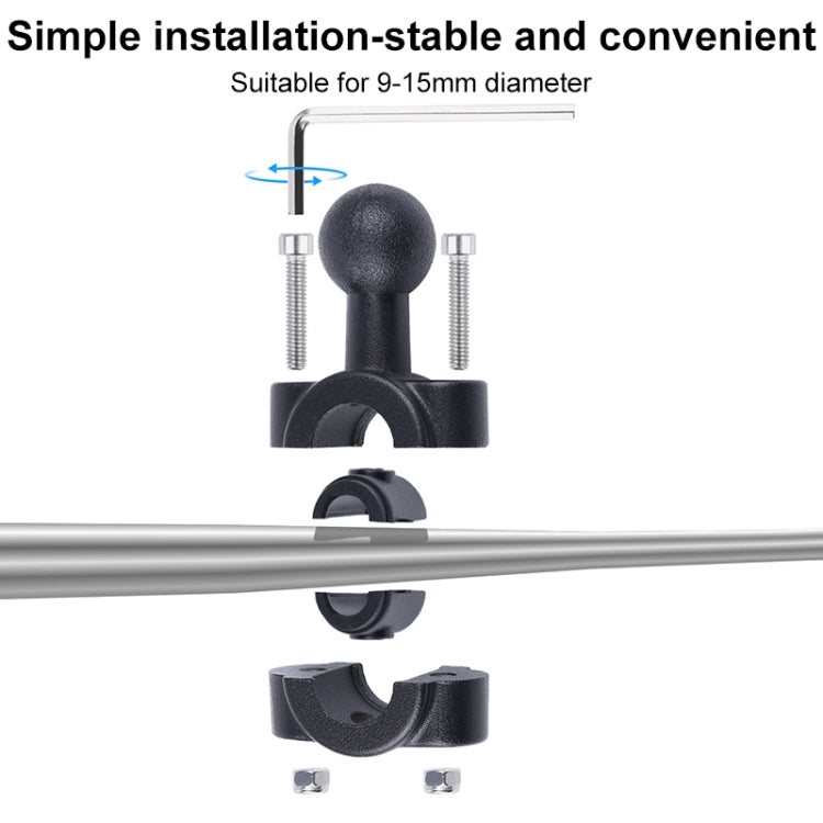 21mm Ballhead Car Front Seat Handlebar Fixed Mount Holder with Tripod Adapter & Screw & Phone Clamp & Anti-lost Silicone Case for GoPro, Insta360, DJI and Other Action Cameras - Connection Mount by PMC TechLife | Online Shopping South Africa | PMC TechLife | Buy Now Pay Later Mobicred