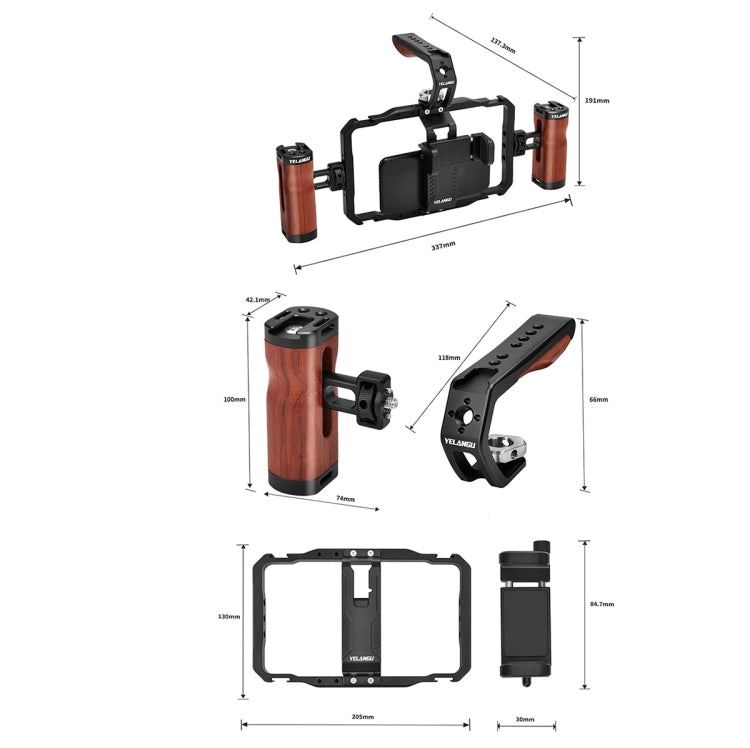 YELANGU LW101 Vlogging Live Broadcast Smartphone Video Rig Handles Stabilizer Kits - free shipping - PMC TechLife - Order now!