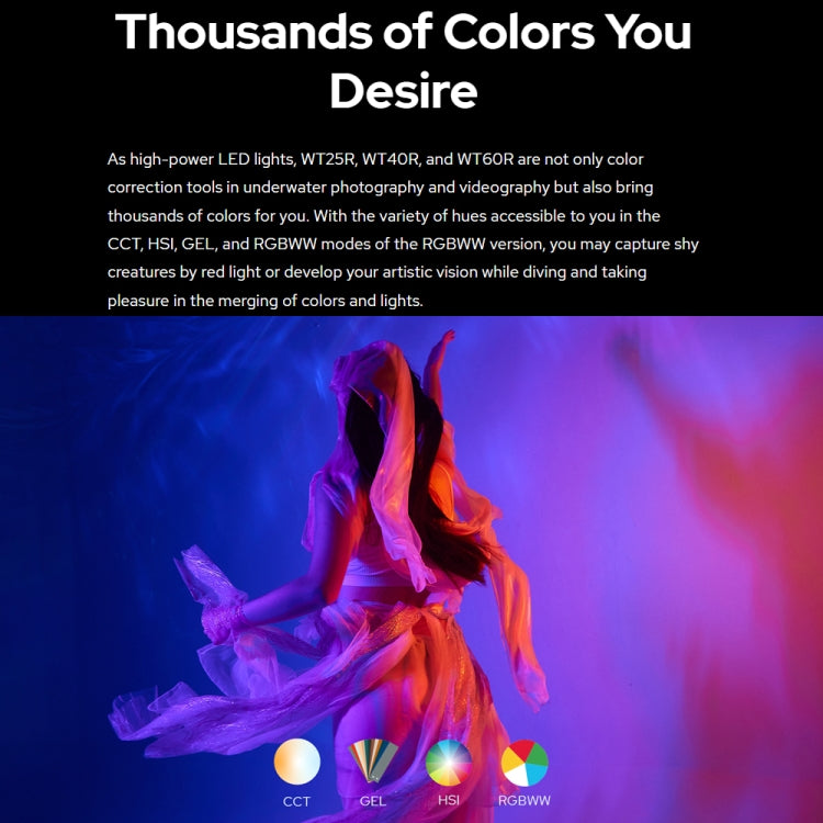 Godox WT25R Waterproof Tube Light  25cm RGB Photo Video Fill Light - free shipping - PMC TechLife - Order now!