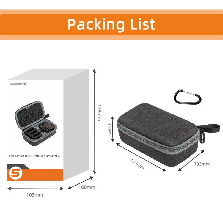 For Insta360 Ace / Ace Pro 1 / Ace Pro 2 Sunnylife Portable Carrying Case Handbag Mini Travel Case Organizer Protective Bag (Dark Grey) - free shipping - PMC TechLife - Order now!
