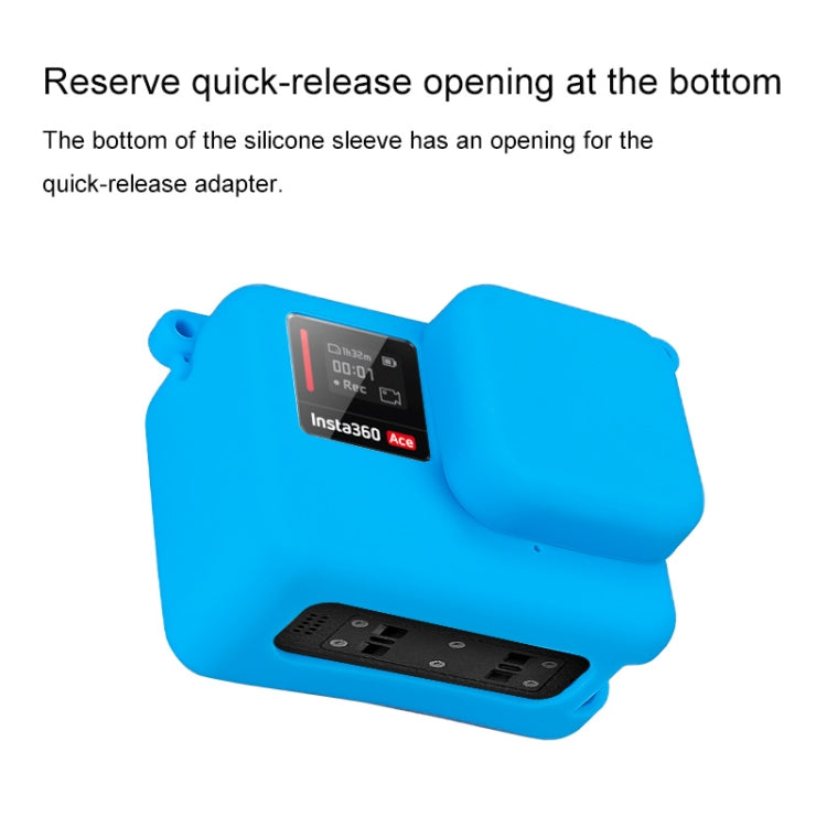 For Insta360 Ace Body Silicone Protective Case with Lens Cap (Blue) - Case & Bags by PMC TechLife | Online Shopping South Africa | PMC TechLife | Buy Now Pay Later Mobicred