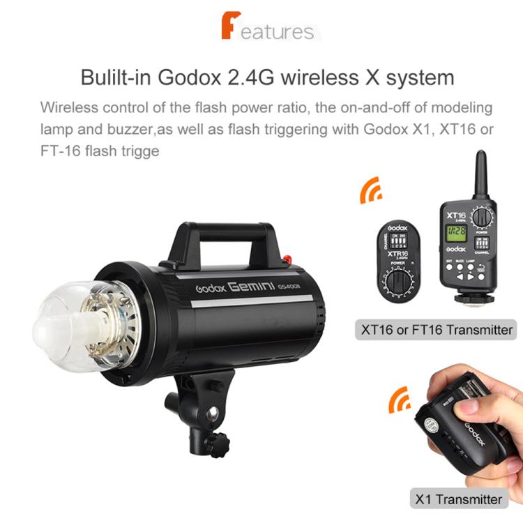 Godox Gemini GS400II Studio Flash Light 400Ws Bowens Mount Strobe Flash (EU Plug) - free shipping - PMC TechLife - Order now!