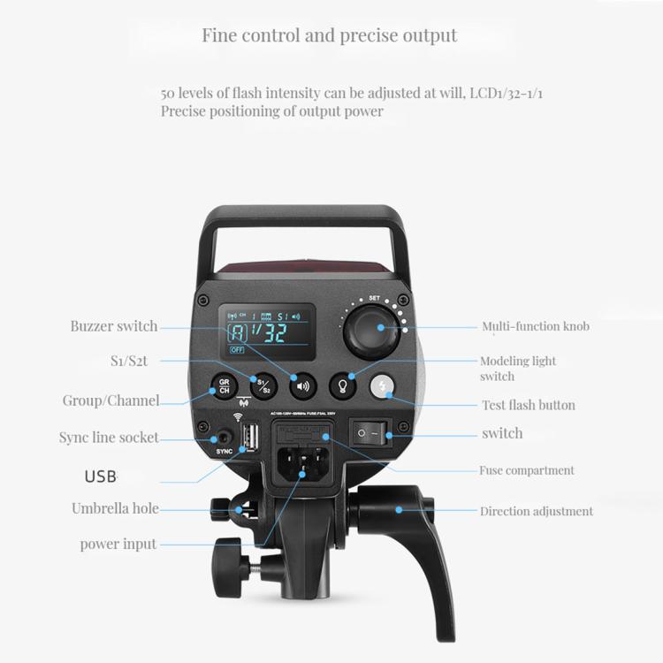 Godox MS300-V Studio Flash Light 300Ws Bowens Mount Strobe Light with Lamp Cover (AU Plug) - free shipping - PMC TechLife - Order now!