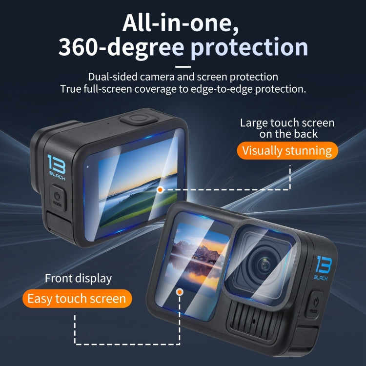 For GoPro HERO13 Black STARTRC 2 Sets 3 in 1 Lens and Front Back Screen Tempered Glass Film - free shipping - PMC TechLife - Order now!