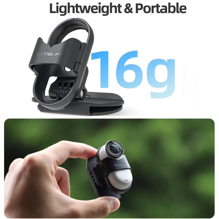 For Insta360 GO3 / GO 3S Sunnylife Baseball Hat Clip Mount Baseball Cap Clamp Quick Release Mount Camera POV Vlog Holder (Black) - free shipping - PMC TechLife - Order now!