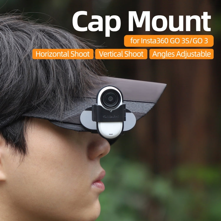 For Insta360 GO3 / GO 3S Sunnylife Baseball Hat Clip Mount Baseball Cap Clamp Quick Release Mount Camera POV Vlog Holder (Black) - free shipping - PMC TechLife - Order now!
