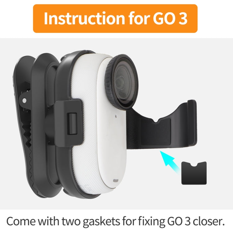 For Insta360 GO3 / GO 3S Sunnylife 360 Degree Rotation Backpack Clip Action Camera Clamp Mount (Black) - free shipping - PMC TechLife - Order now!