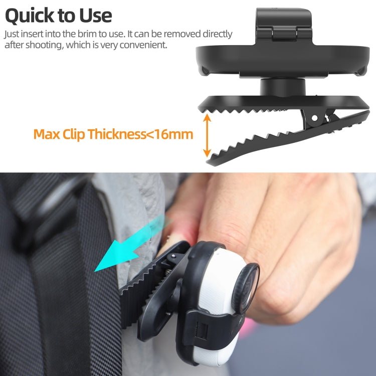 For Insta360 GO3 / GO 3S Sunnylife 360 Degree Rotation Backpack Clip Action Camera Clamp Mount (Black) - free shipping - PMC TechLife - Order now!